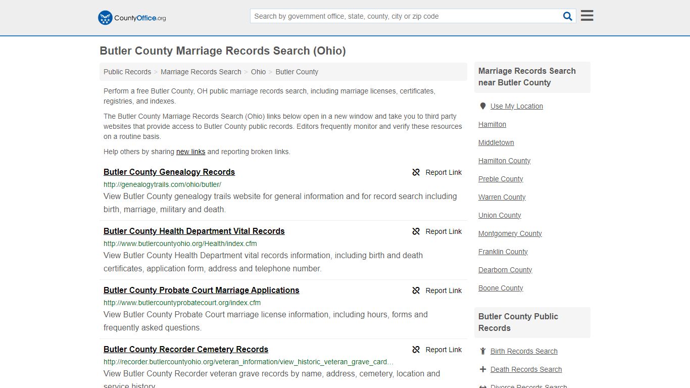 Marriage Records Search - Butler County, OH (Marriage Licenses ...